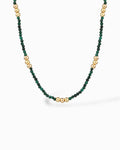 COLLANA CON SFERE DI MALACHITE E SFERE DORATE