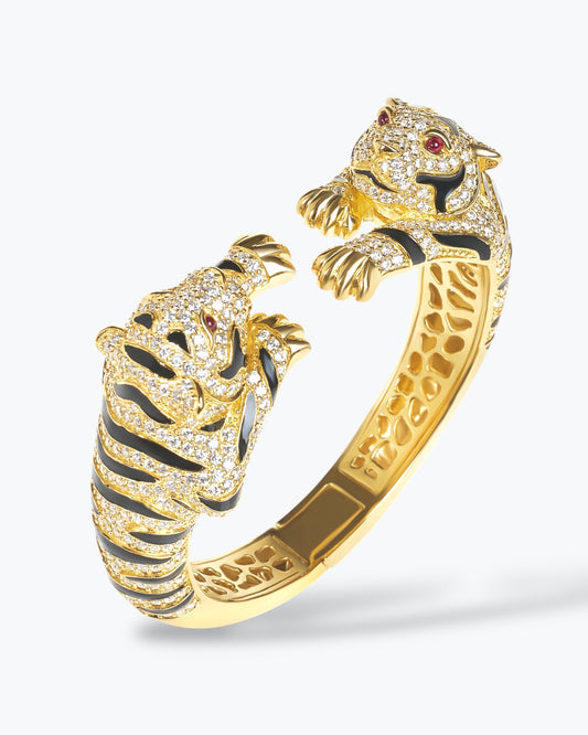 BRACCIALE TIGRE IN ARGENTO 925 PLACCATO ORO