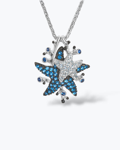 COLLANA DOPPIA STELLA MARINA IN ARGENTO 925