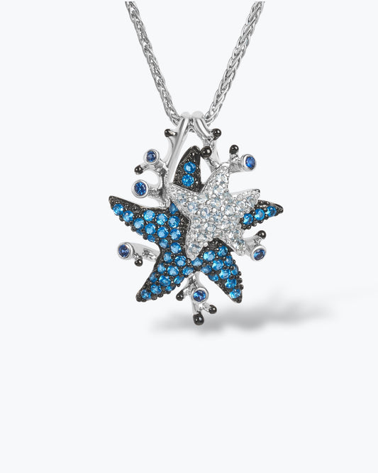 COLLANA DOPPIA STELLA MARINA IN ARGENTO 925