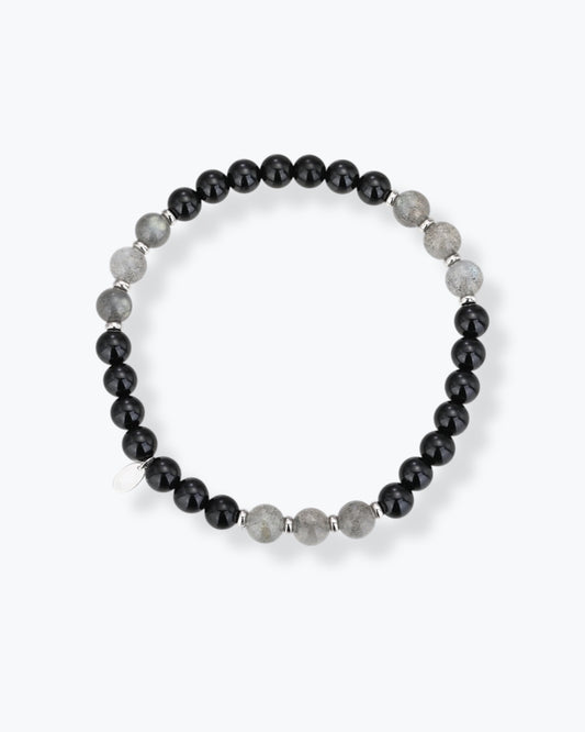 BRACCIALE ELASTICO LABRADORITE/ SPINELLO