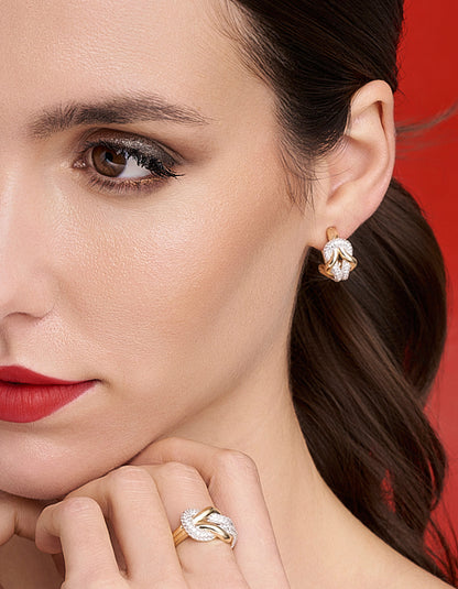 ORECCHINI ORO NODO CON PAVE' DI ZIRCONI