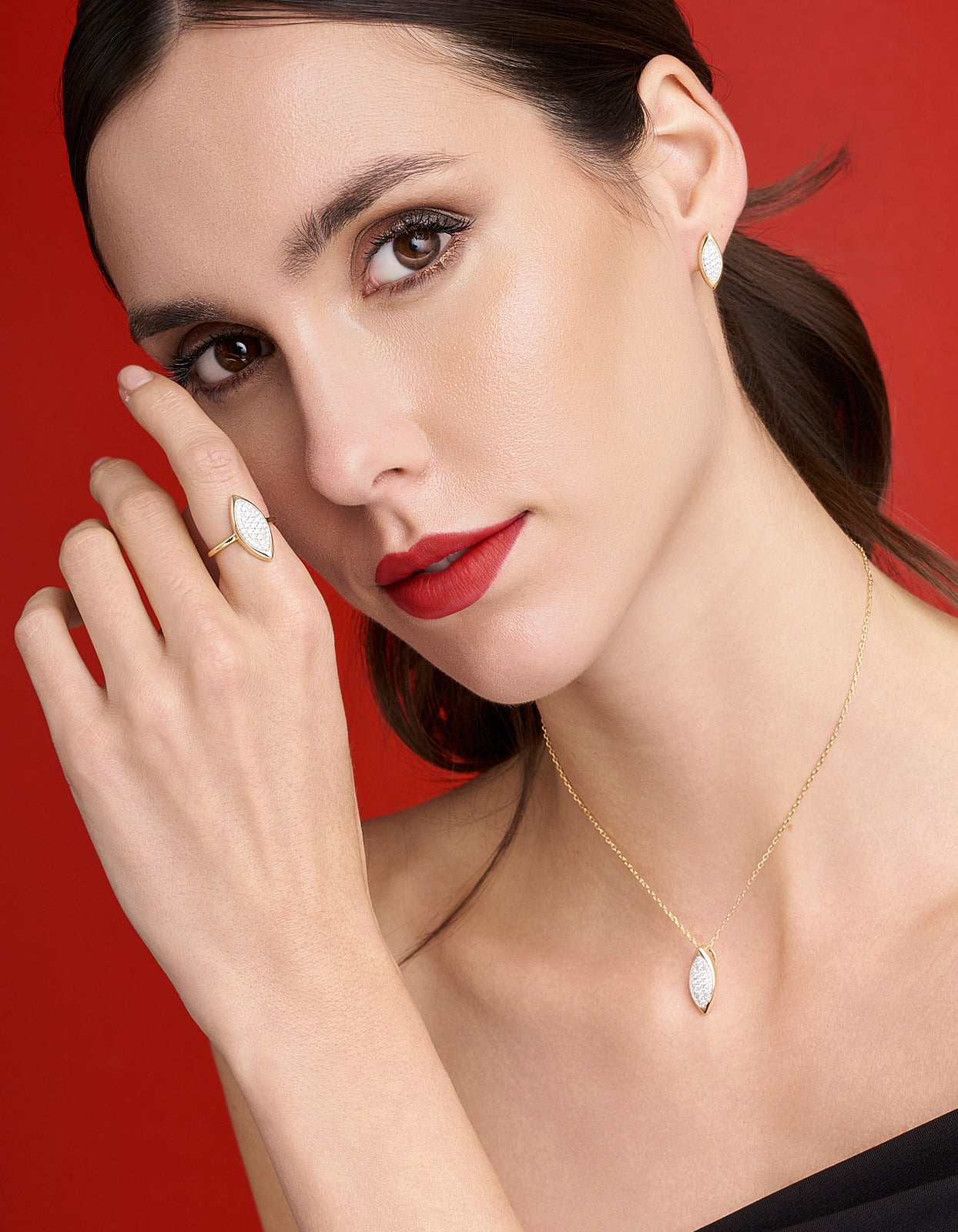 COLLANA MARQUISE IN ARGENTO 925