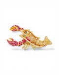 SPILLA GIOIELLO ARAGOSTA IN ARGENTO 925 E PAVE' DI ZIRCONI MULTICOLORE