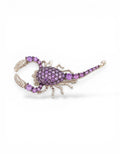 SPILLA SCORPIONE IN ARGENTO 925 E ZIRCONI COLOR AMETISTA